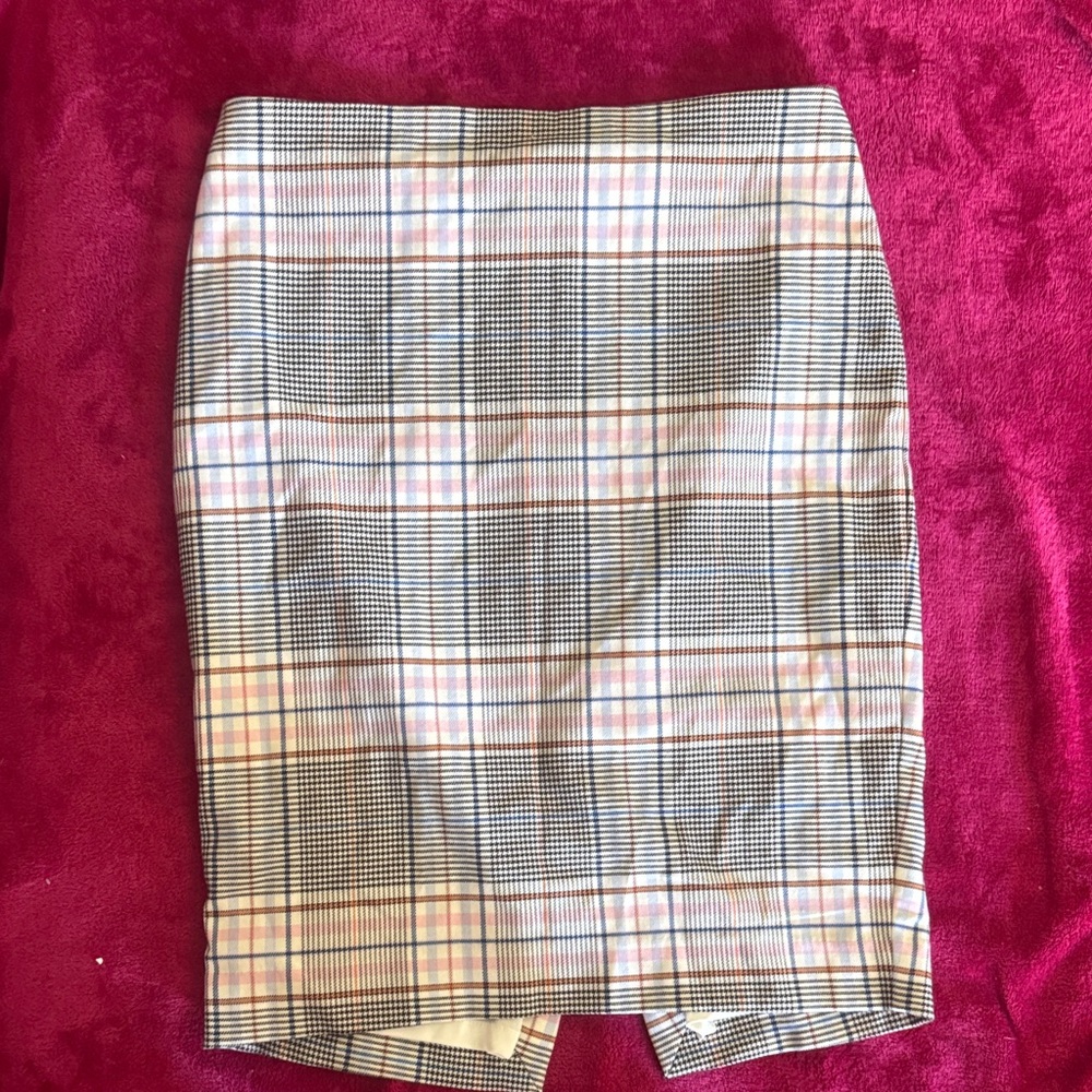 Express Plaid Pencil Skirt - Black, White, Pink